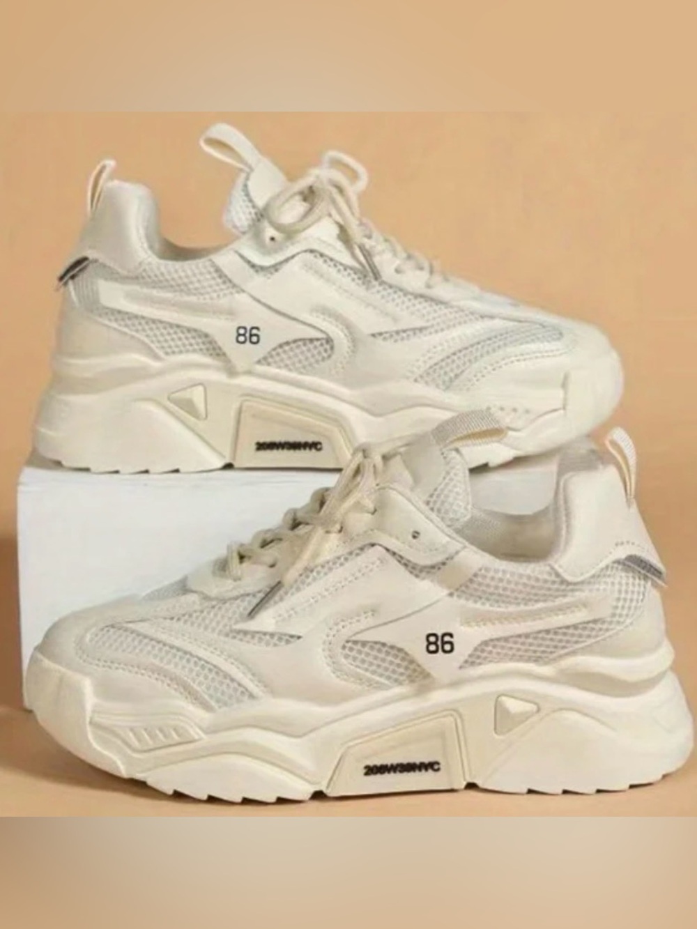 86 Chunky Platform Sneakers in Cream